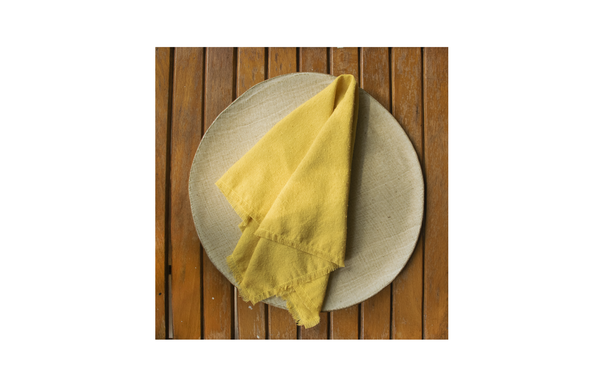 Lemon Yellow Raw Silk Napkin