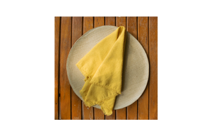 Lemon Yellow Raw Silk Napkin