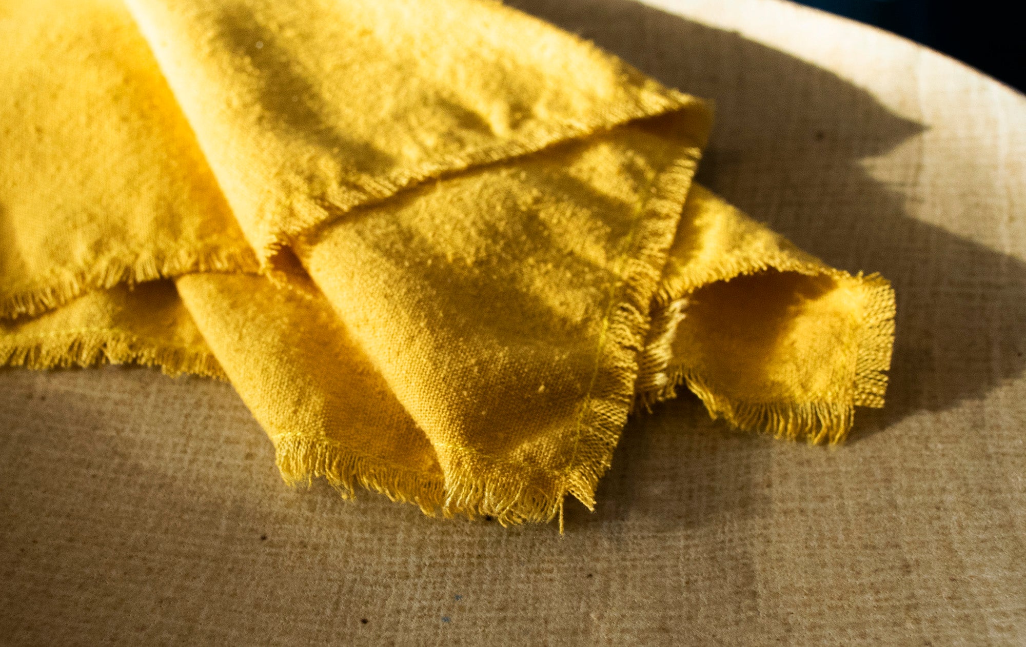 Lemon Yellow Raw Silk Napkin