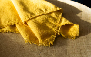 Lemon Yellow Raw Silk Napkin