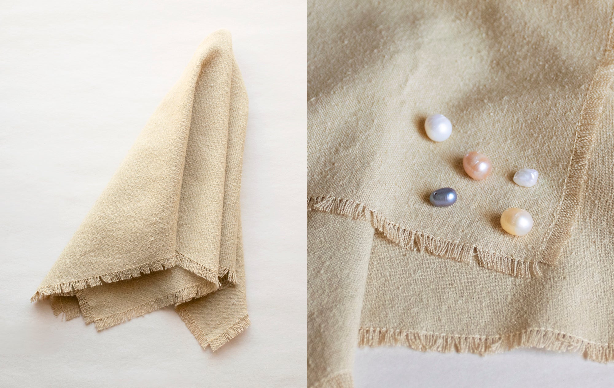 Sandy Beige Raw Silk Napkin