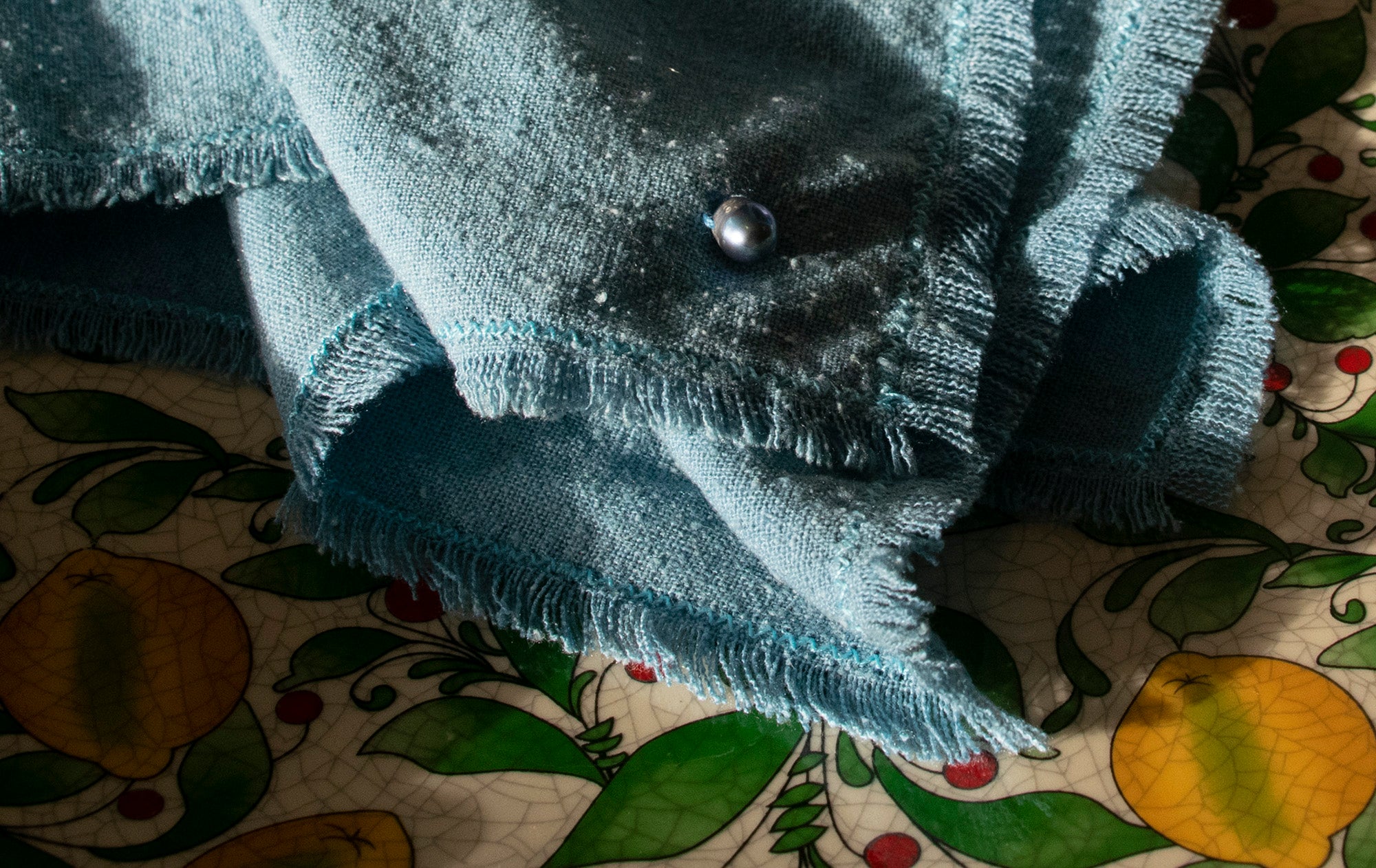 Sky Blue Raw Silk Napkin