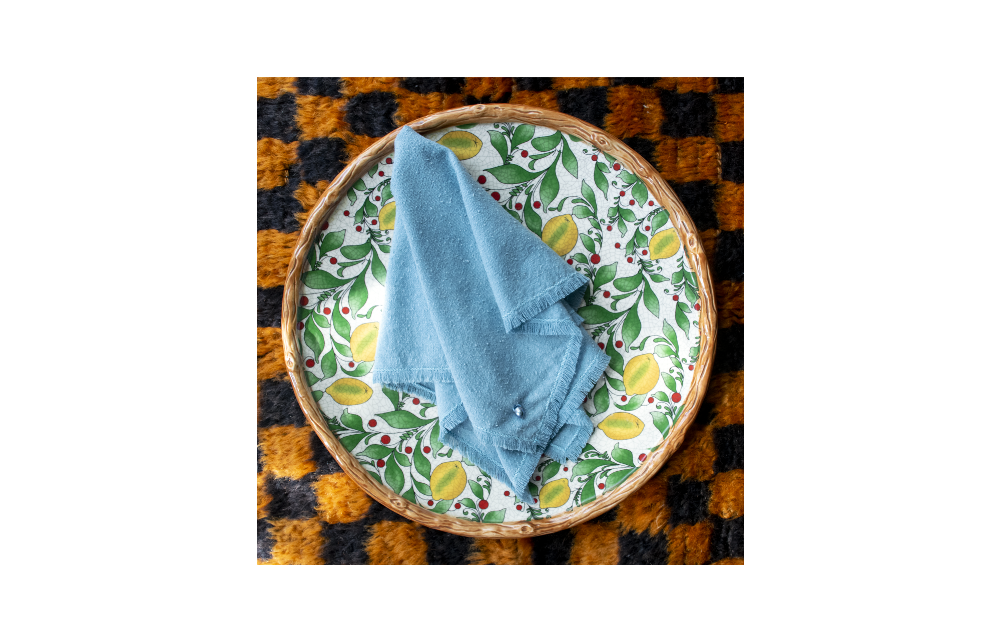 Sky Blue Raw Silk Napkin