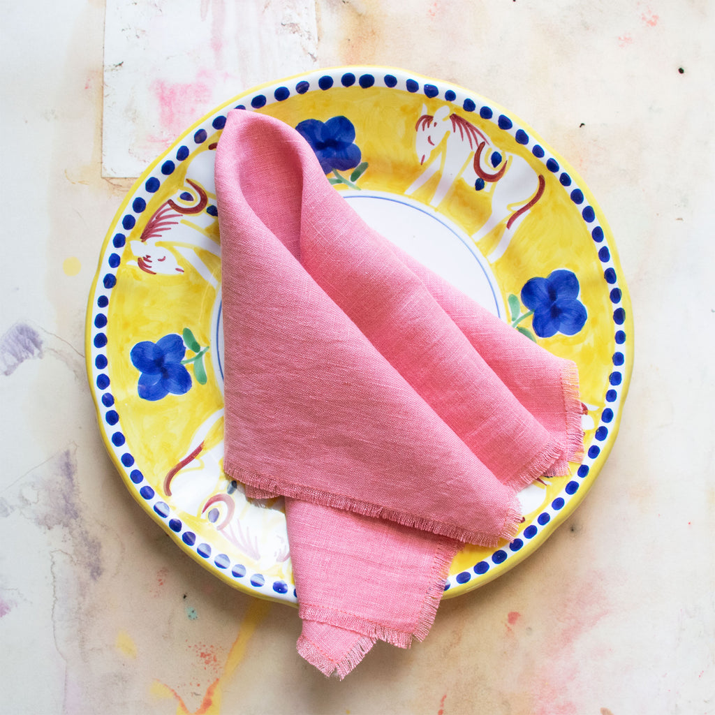 Heart Pink Linen Napkin