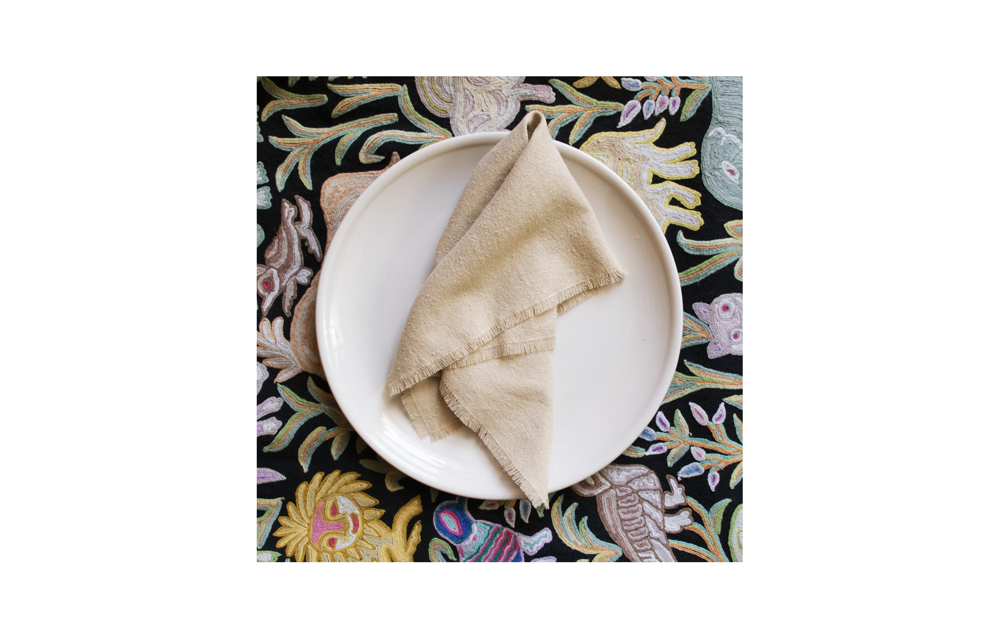Sandy Beige Raw Silk Napkin