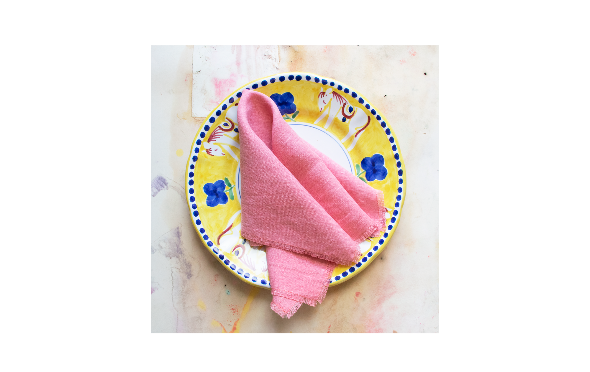 Heart Pink Linen Napkin