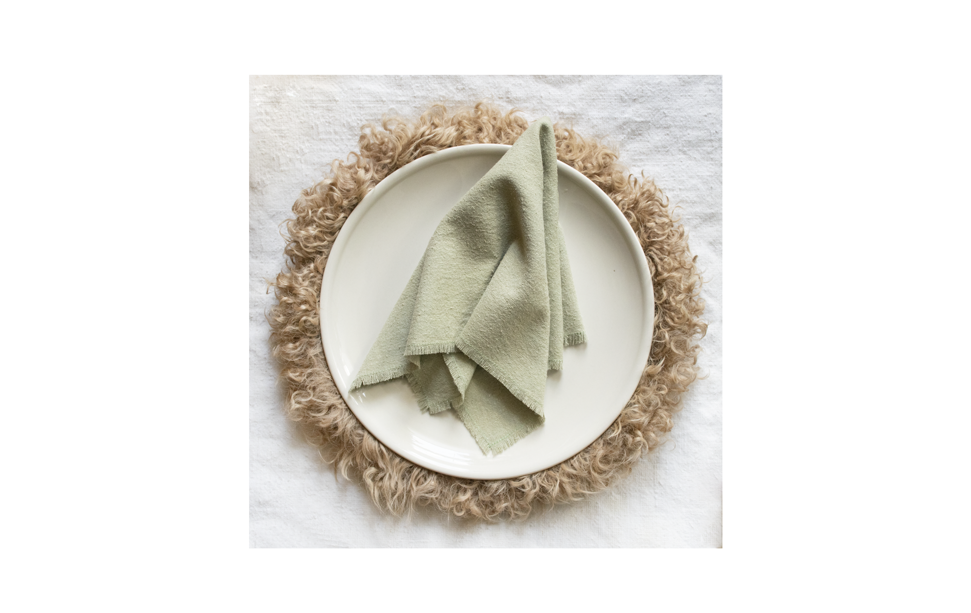 Sage Green Raw Silk Napkin