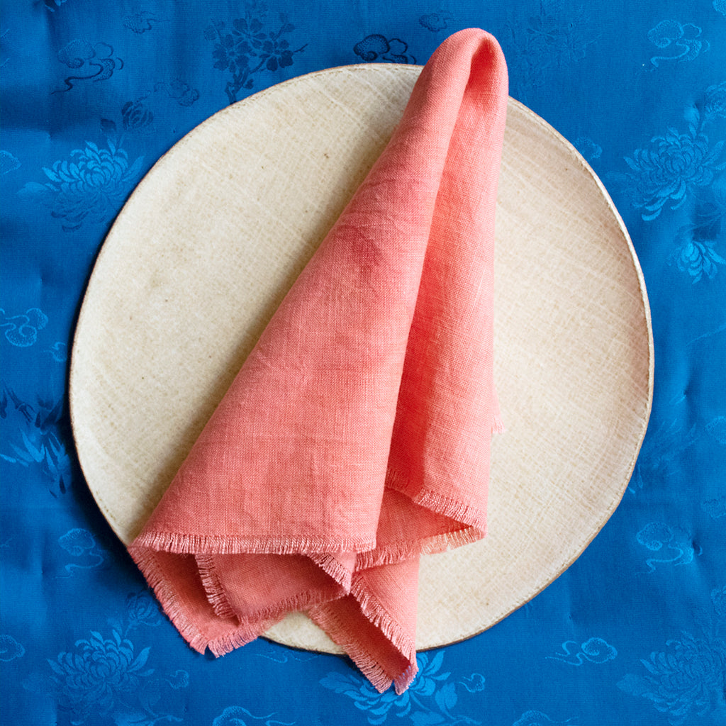 Coral Pink Linen Napkin