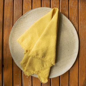 Lemon Yellow Raw Silk Napkin