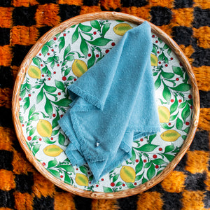 Sky Blue Raw Silk Napkin